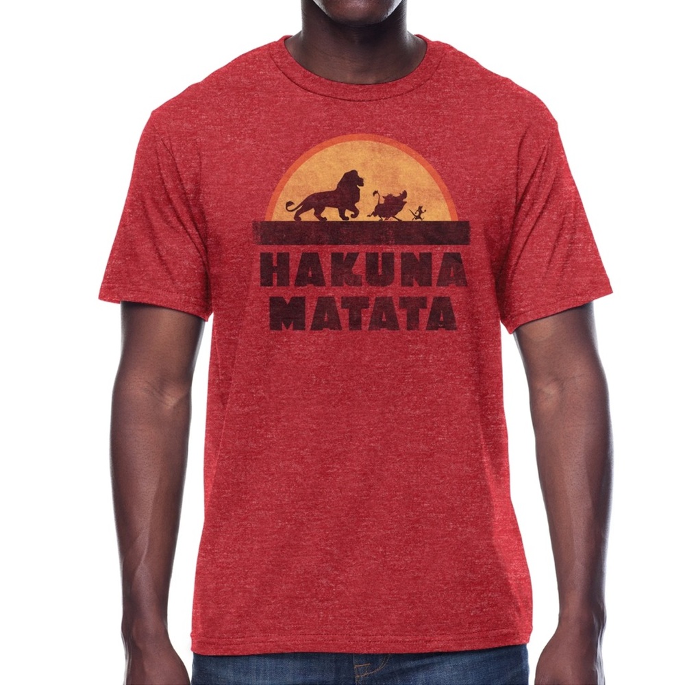 Disney Lion King Hakuna Matata Men's Graphic T-Shirt Short Sleeve